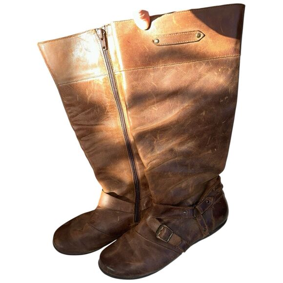 Born Brown Leather Riding Boots Women’s 8 Harness Buckle Equestrian Western - Picture 6 of 14